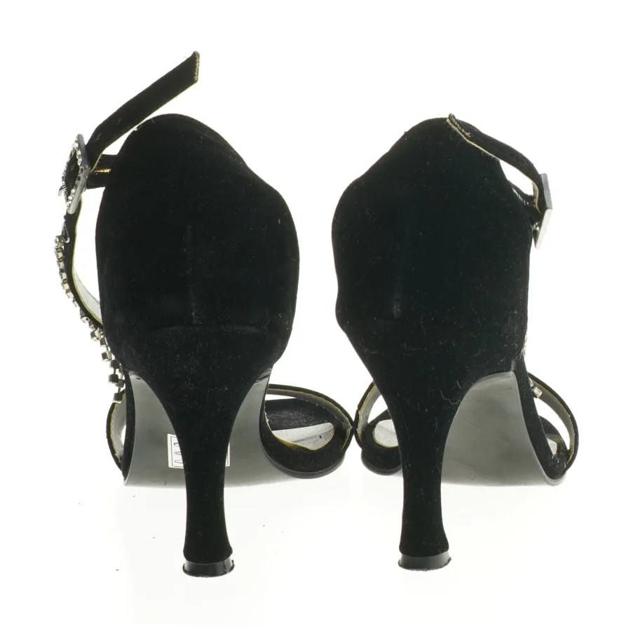 Sorte højhælede sandaler med rhinsten fra Vanessa (str. 39 )
