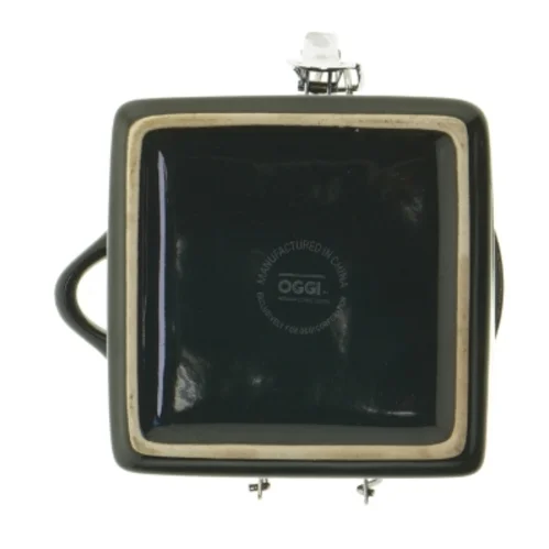 Kvadratisk sort opbevaringskrukke fra Oggi (str. 13x11,5 cm)