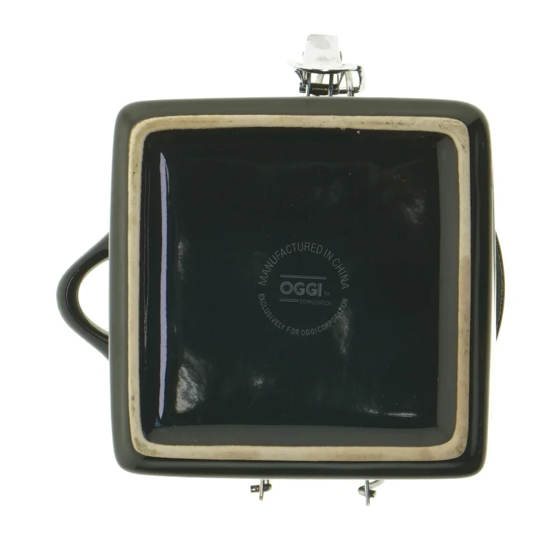 Kvadratisk sort opbevaringskrukke fra Oggi (str. 13x11,5 cm)