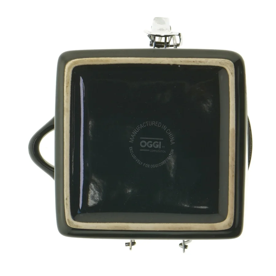 Kvadratisk sort opbevaringskrukke fra Oggi (str. 13x11,5 cm)