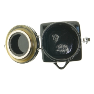 Kvadratisk sort opbevaringskrukke fra Oggi (str. 13x11,5 cm)