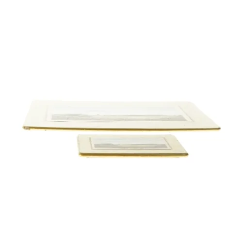 Vintage bordskånere med stadionmotiv (str. 19,5x23,5 og 9x11 cm)