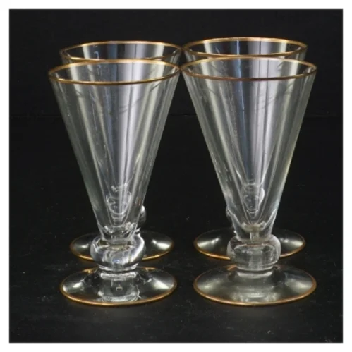 Vintageglas med guldkant (str. 10 x 6 cm)