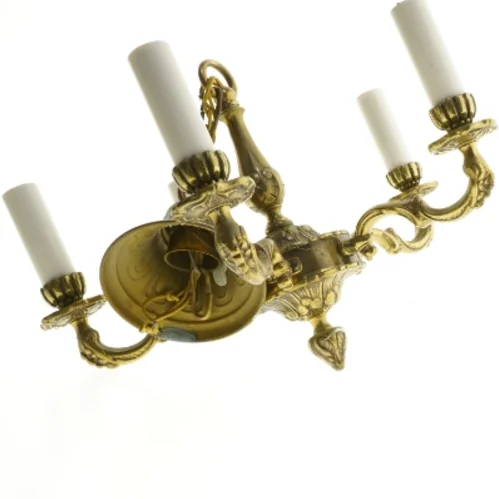 Antik messing lysekrone (str. 31 cm)