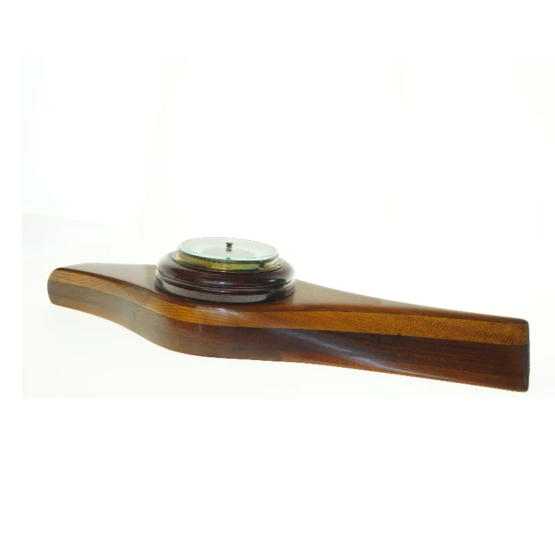 Vintage barometer i propelvinge i træ (str. 63 x 22 cm)