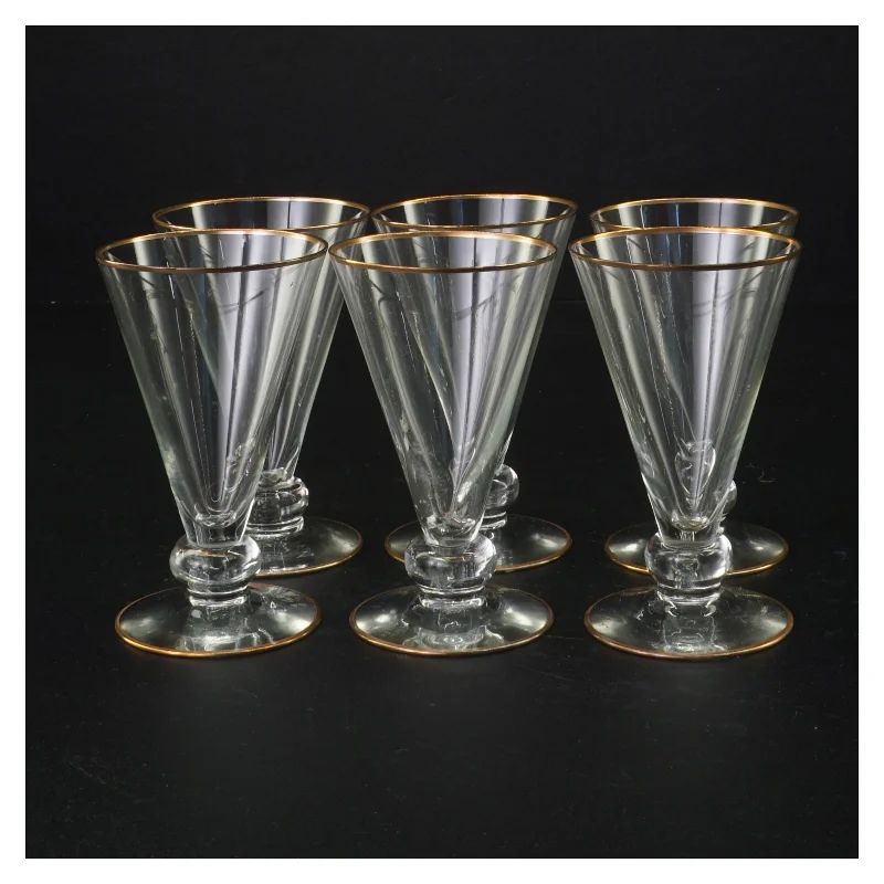 Vintageglas med guldkant (str. 10 x 6 cm)