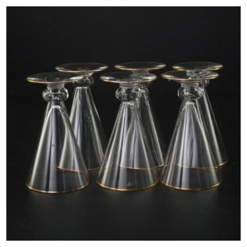 Vintageglas med guldkant (str. 10 x 6 cm)