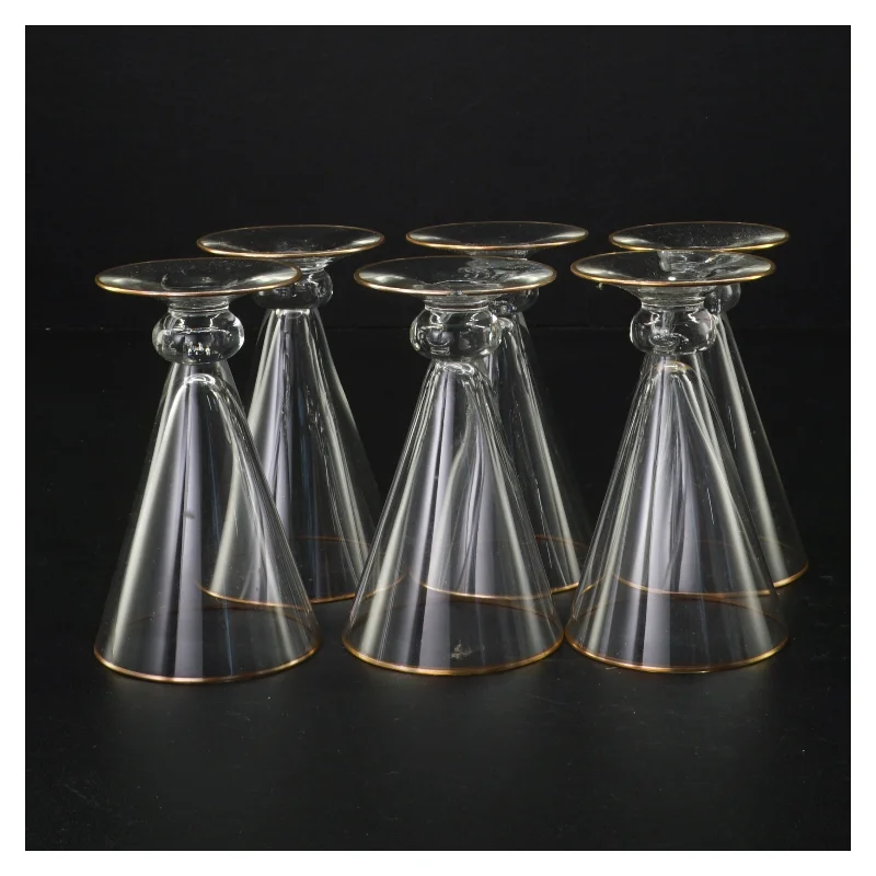 Vintageglas med guldkant (str. 10 x 6 cm)