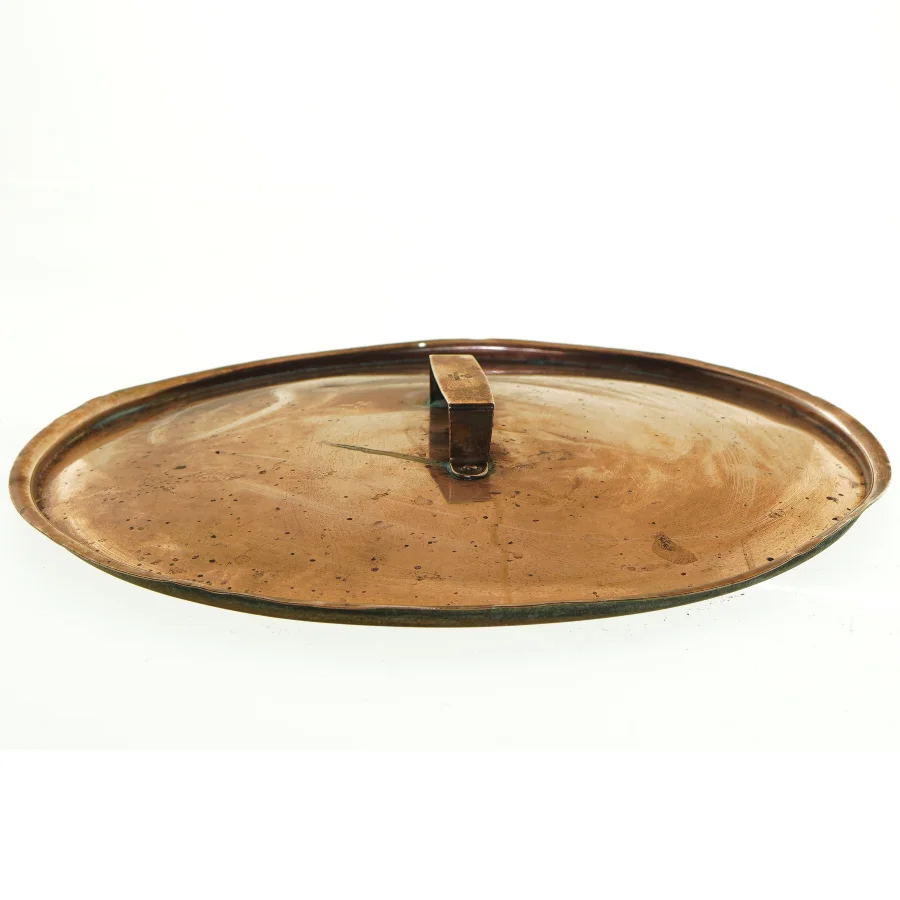Låg i kobber, diameter 31 cm