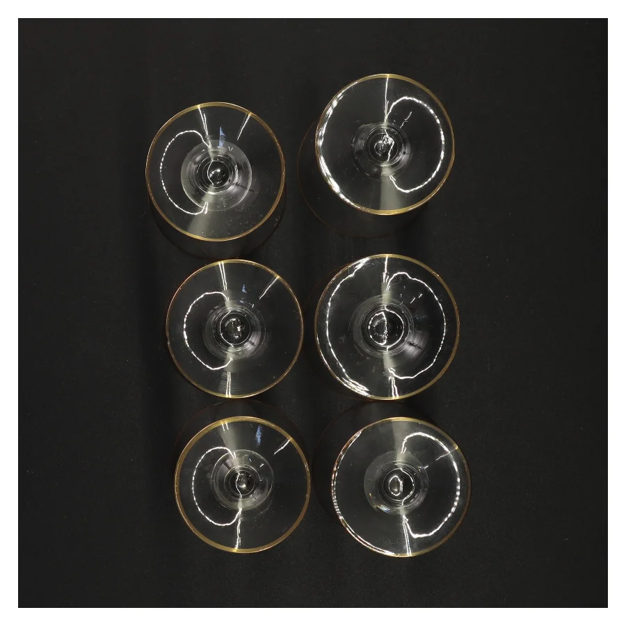 Vintageglas med guldkant (str. 10 x 6 cm)