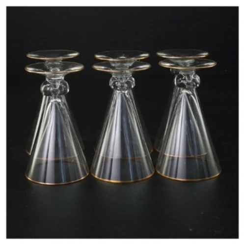 Vintageglas med guldkant (str. 10 x 6 cm)