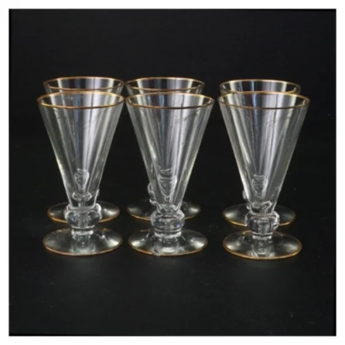 Vintageglas med guldkant (str. 10 x 6 cm)