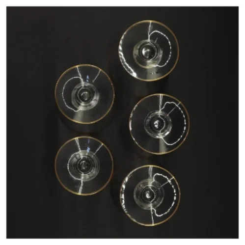 Vintageglas med guldkant (str. 14 x 9 cm)