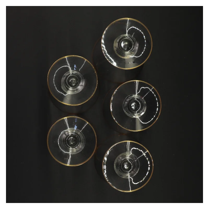 Vintageglas med guldkant (str. 14 x 9 cm)