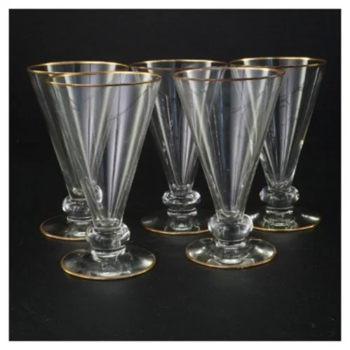 Vintageglas med guldkant (str. 14 x 9 cm)