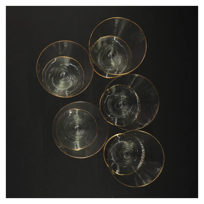 Vintageglas med guldkant (str. 14 x 9 cm)