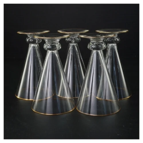 Vintageglas med guldkant (str. 14 x 9 cm)