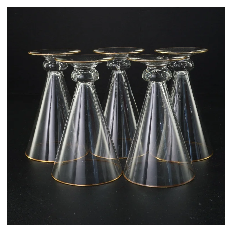 Vintageglas med guldkant (str. 14 x 9 cm)