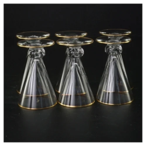 Vintageglas med guldkant (str. 8 x 5 cm)
