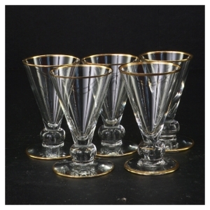 Vintageglas med guldkant (str. 8 x 5 cm)