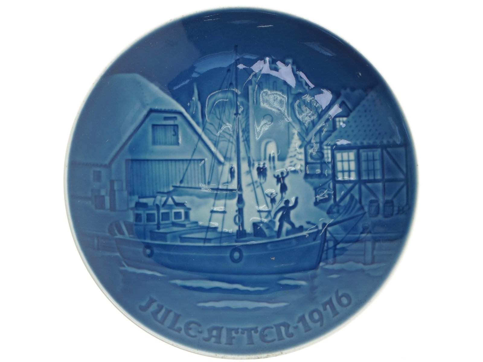Bing og Grøndahl Juleaftensplatte fra 1976 (str. Ø. 18 cm)