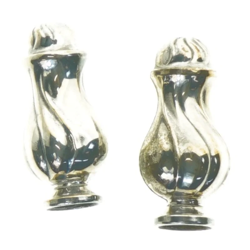 salt og peber sæt i pletsølv (str. 7 x 3 cm)