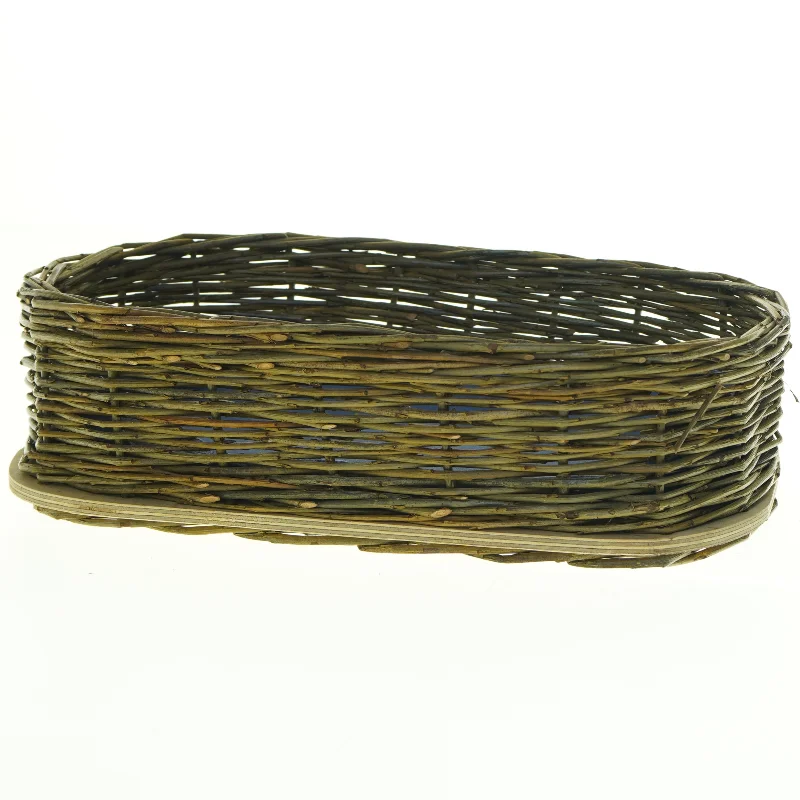 Flettet kurv med stofindlæg (str. 30 x 17 cm)