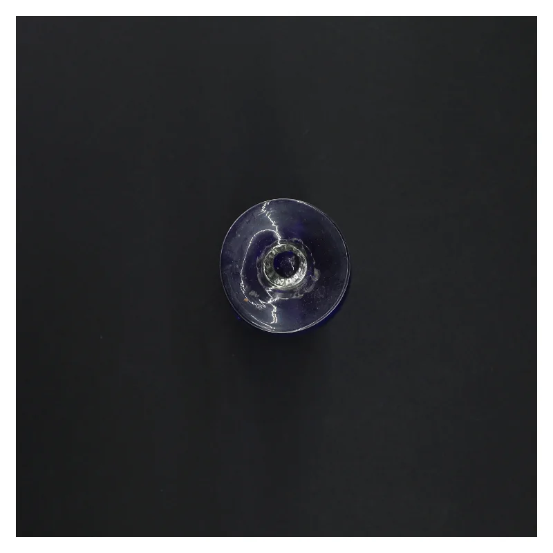 Blåt glasvase (str. 19 x 6 cm)