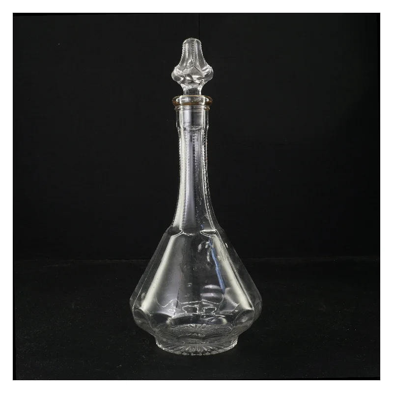 Glaskarafflel med låg