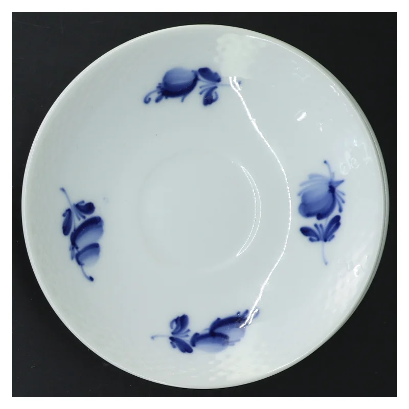 Blå blomst underkopper fra Royal Copenhagen (str. 4 stk Ø 14,5 cm)