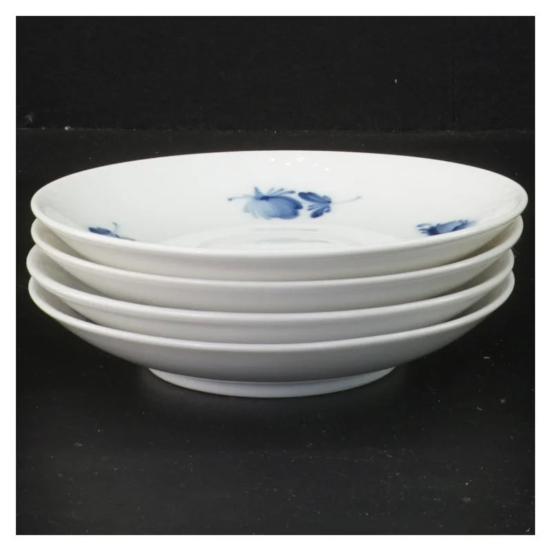 Blå blomst underkopper fra Royal Copenhagen (str. 4 stk Ø 14,5 cm)