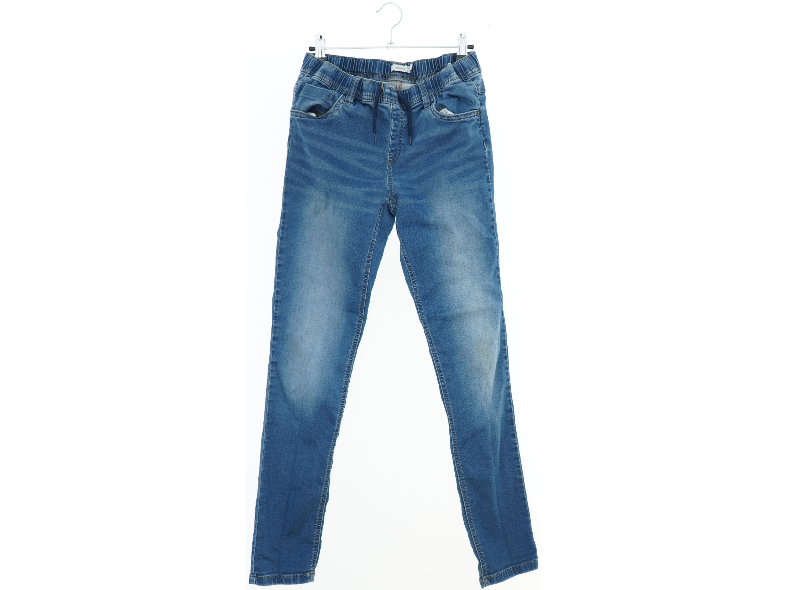 Blå jeans med elastisk talje fra Name It (str. 164)