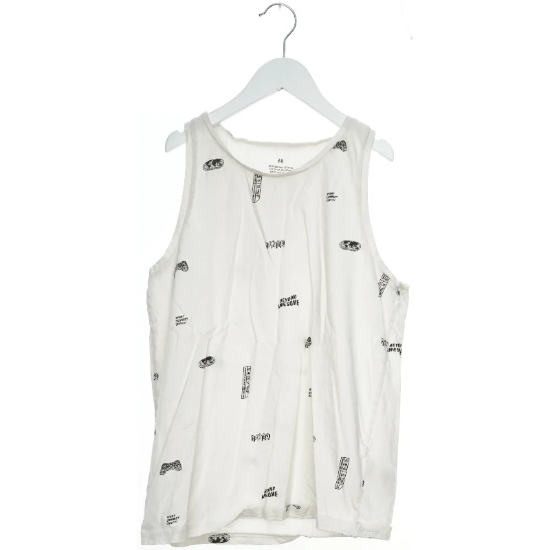 Hvid tanktop med motiver fra H&M (str. 164)