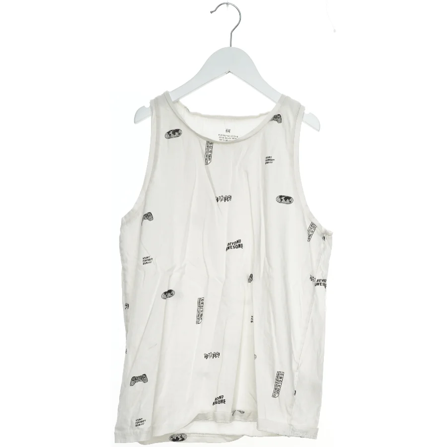 Hvid tanktop med motiver fra H&M (str. 164)