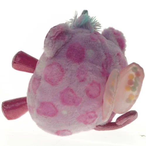 Lyserød plysbamse med enhjørninghorn (str. 22 cm)