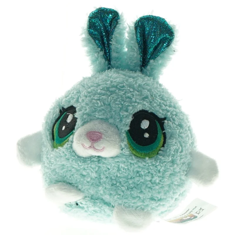 Blåt tøjdyr formet som kanin (str. 16 x 15 cm)