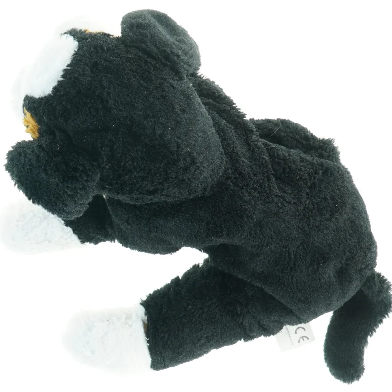 Sort og hvid bamsehund plysdyr (str. 39 cm)