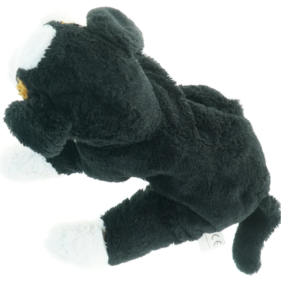 Sort og hvid bamsehund plysdyr (str. 39 cm)