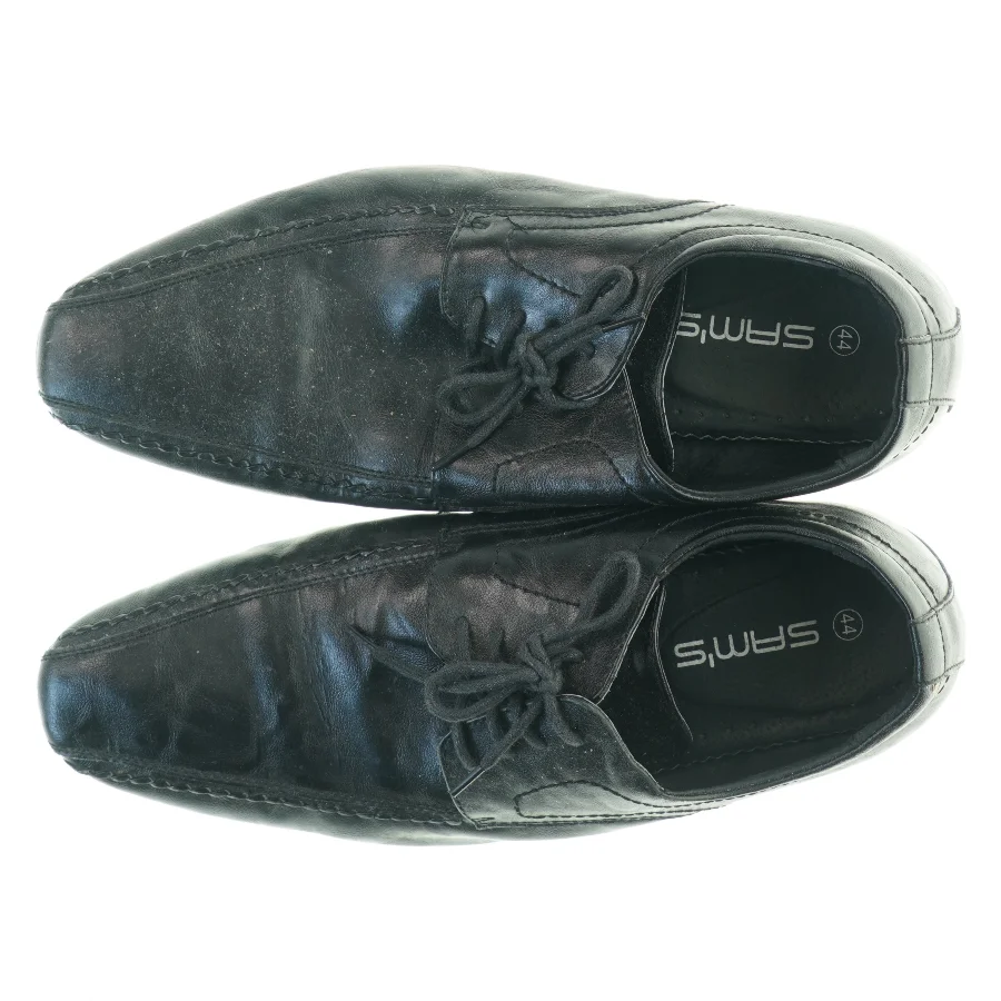 Sorte lædersko til mænd fra Sams (str. 44)