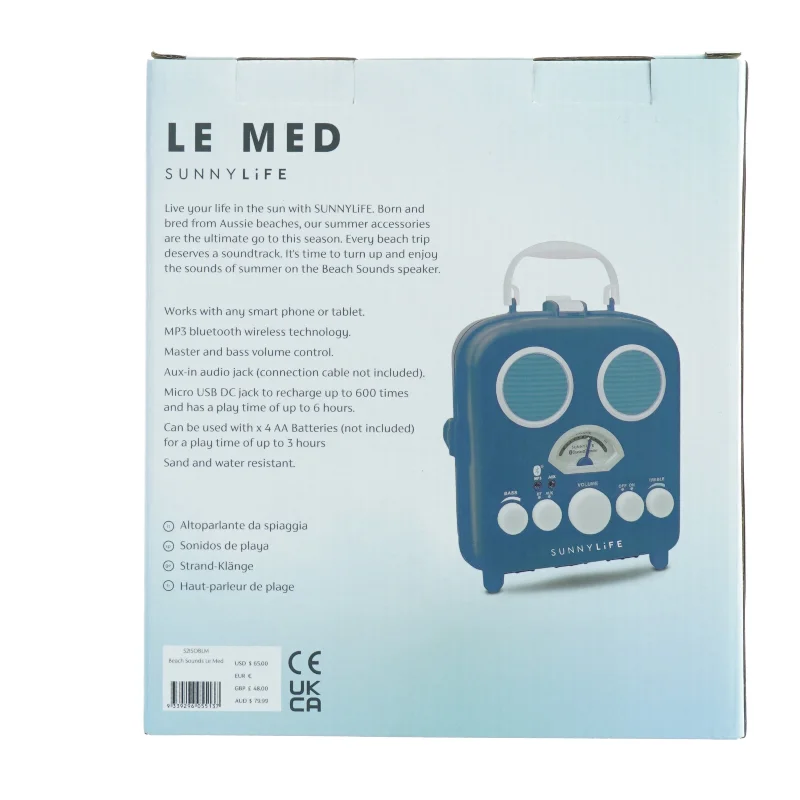 Sunnylife Beach Sounds Højtaler fra Sunnylife (str. Kasse 23 x, 20 x 10 cm)