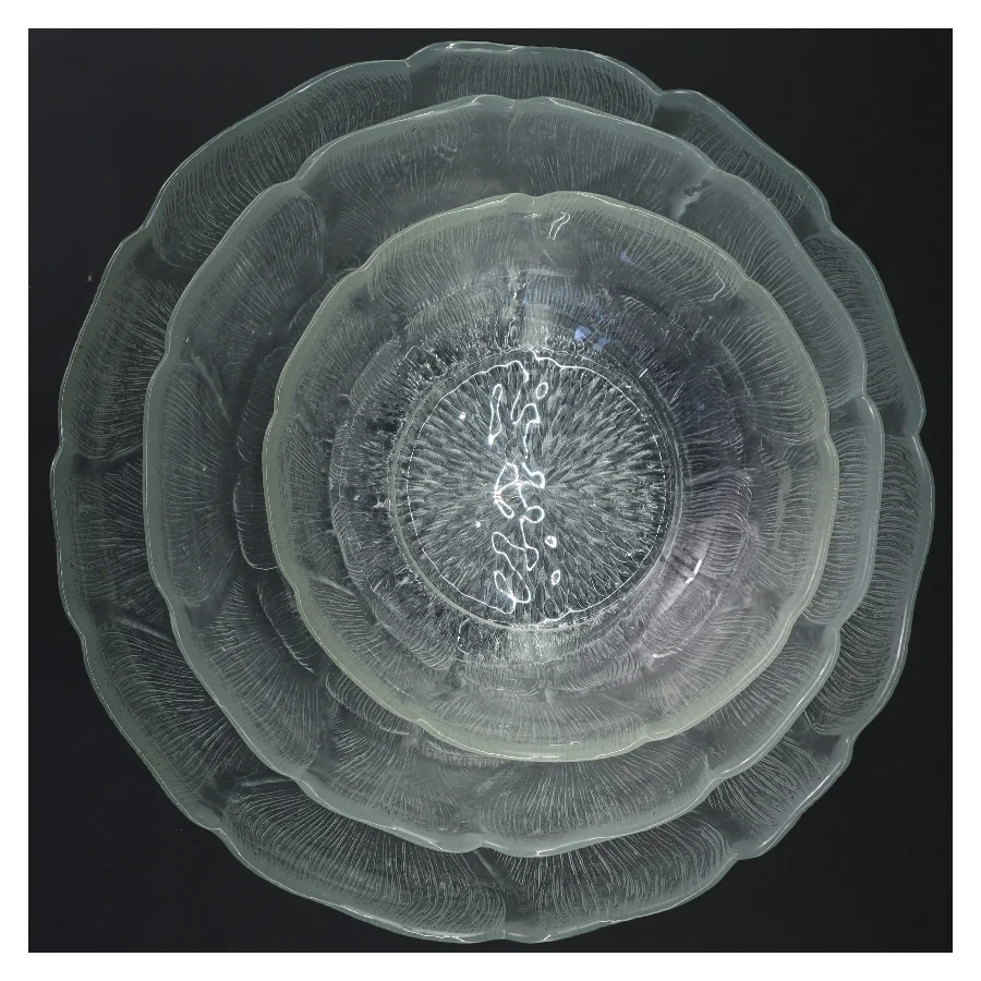 Sæt med skåle i glas (str. Ø 27x9&ø23x8&ø18x6 cm)