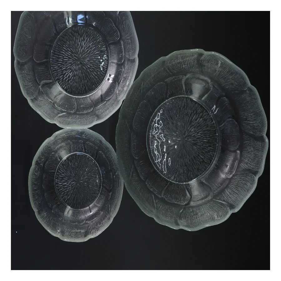 Sæt med skåle i glas (str. Ø 27x9&ø23x8&ø18x6 cm)