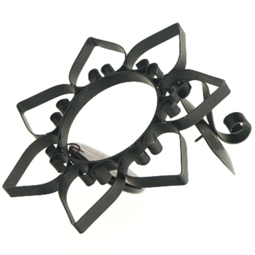 Holmegaard Lysestage med dekorativ blomstermotiv (str. Ø 21 cm)