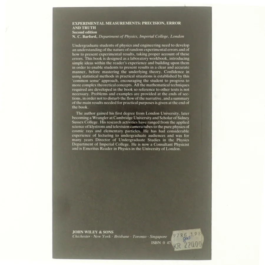 Experimantal measurements: Precision, error and truth af N.C.Barford