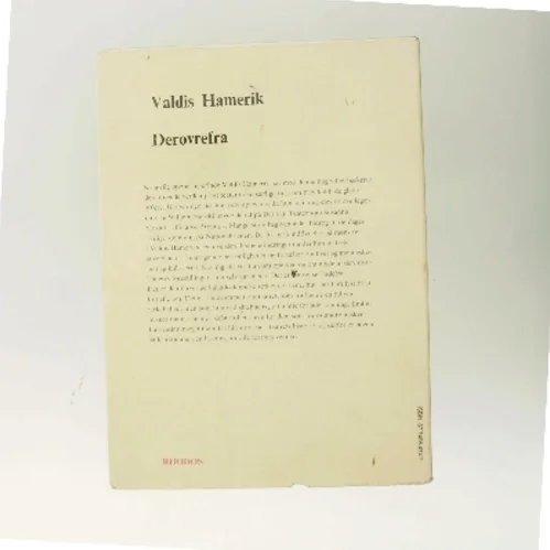 Derovrefra af Valdis Hamerik (Bog)