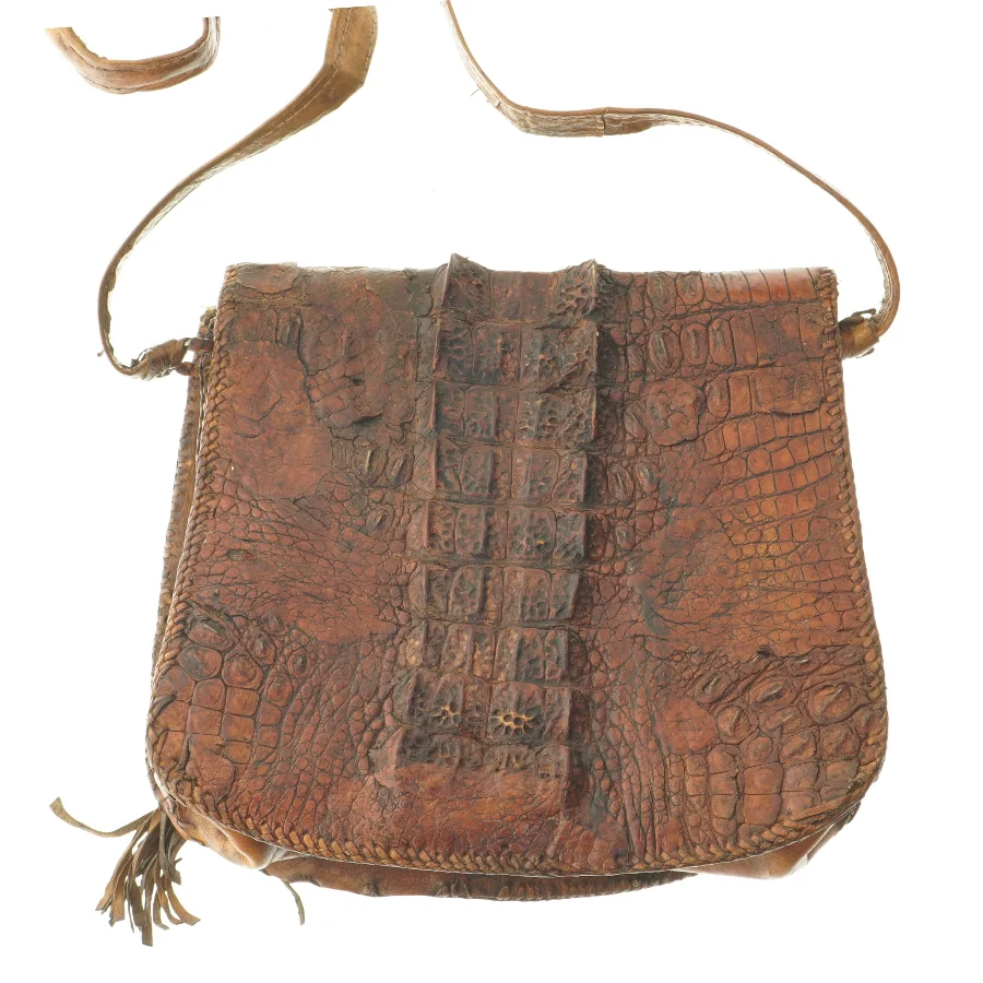 Krokodilleskinds taske  (str. 22x24x14 cm)