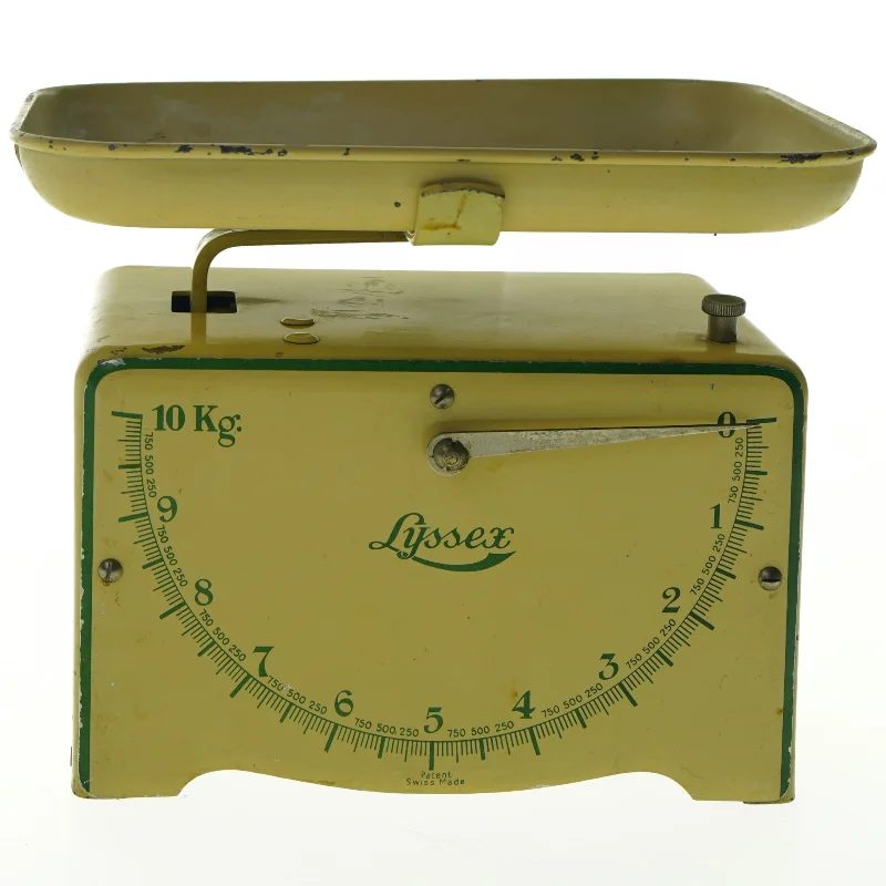 Vintage emaljeret vægt fra Lyssex (str. 16 x 18 cm)