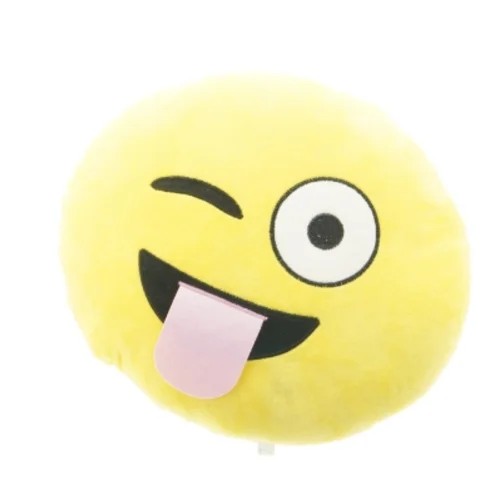 Gul plyspude, smiley (str. 32 x 27 cm)