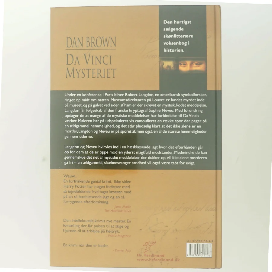 Da Vinci Mysteriet af Dan Brown (Bog)