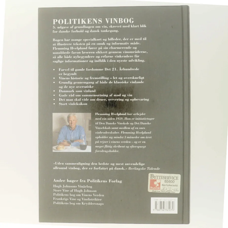 Politikens vinbog af Flemming Hvelplund (Bog)